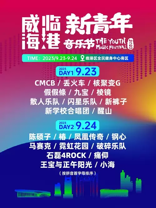 2023威海临港新青年音乐节时间安排及演出阵容